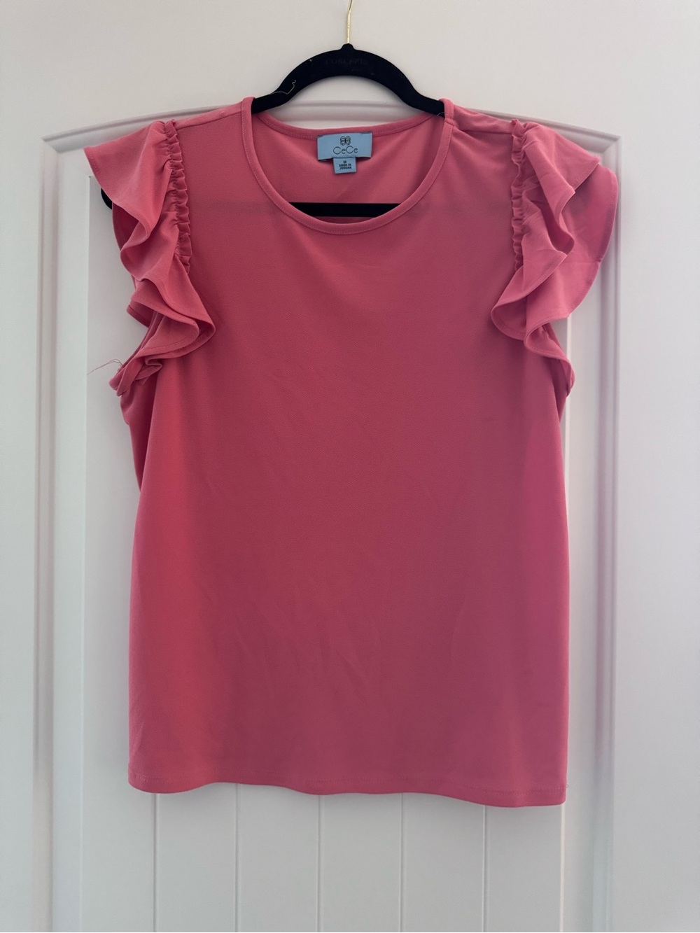 CeCe Coral Ruffle Sleeve Women's Top